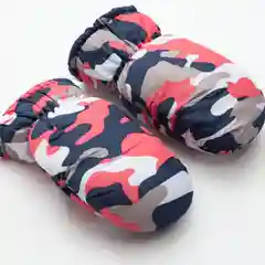 Коралловый варежки зимние детские "Хаки", непромокаемые