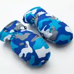 Голубой варежки зимние детские "Хаки", непромокаемые