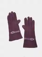 Фуксия перчатки женские с декоротивным ремешком сенсорные