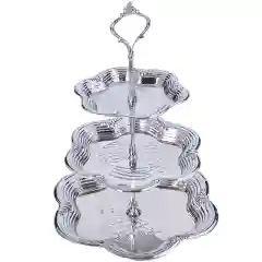Серебряный конфетница MB, металлическая, 3х-ярусная