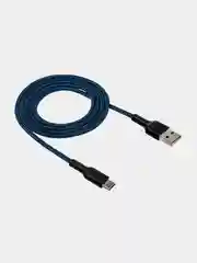 Синий кабель USB - Type-C WALKER C575, в текстильной оплетке