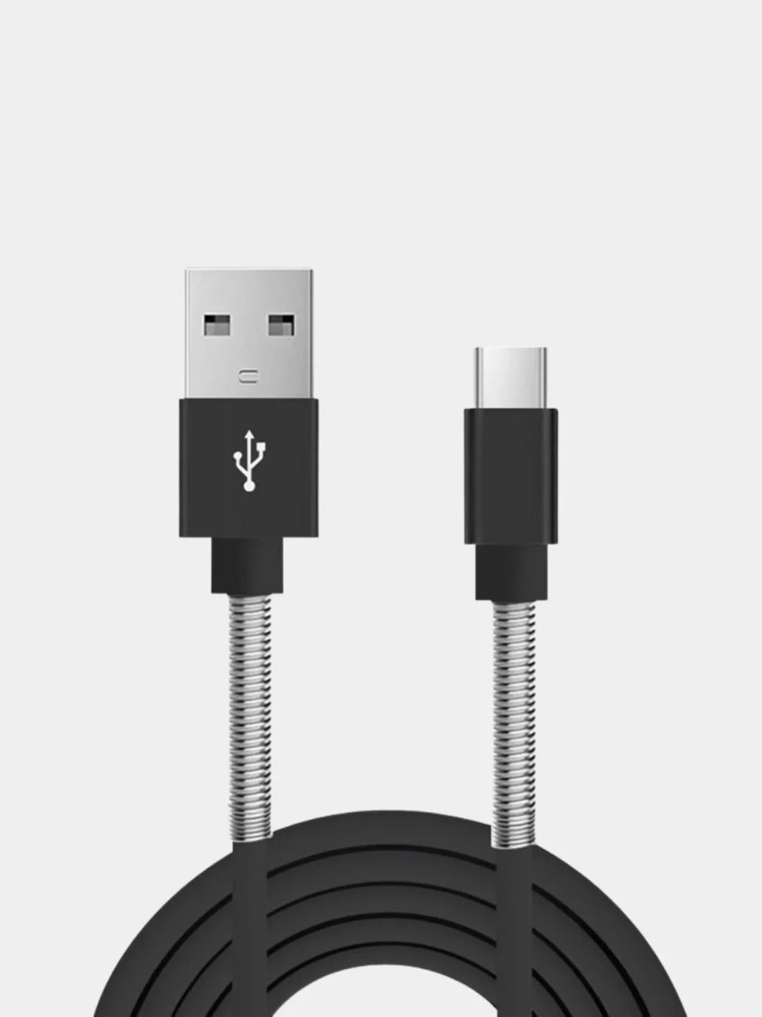 Белый кабель USB - Type-C Walker C720, с пружинами