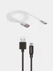 Белый кабель USB - Type-C WALKER C725, с металлическими разъемами