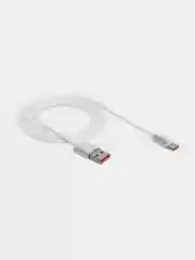 Белый кабель USB - Type-C WALKER C725, с металлическими разъемами