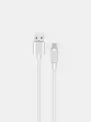 Белый кабель USB - Type-C WALKER C725, с металлическими разъемами