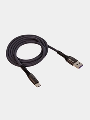 Кабель USB - Type-C WALKER C920, в текстильной оплётке, с индикатором
