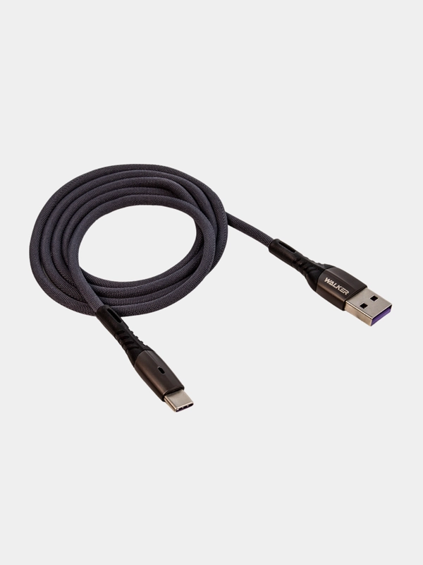 Кабель USB - Type-C WALKER C920, в текстильной оплётке, с индикатором