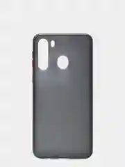 Черный чехол для Samsung A21 2020/A215F, пластиковый прозрачный матовый, стенка с бампером