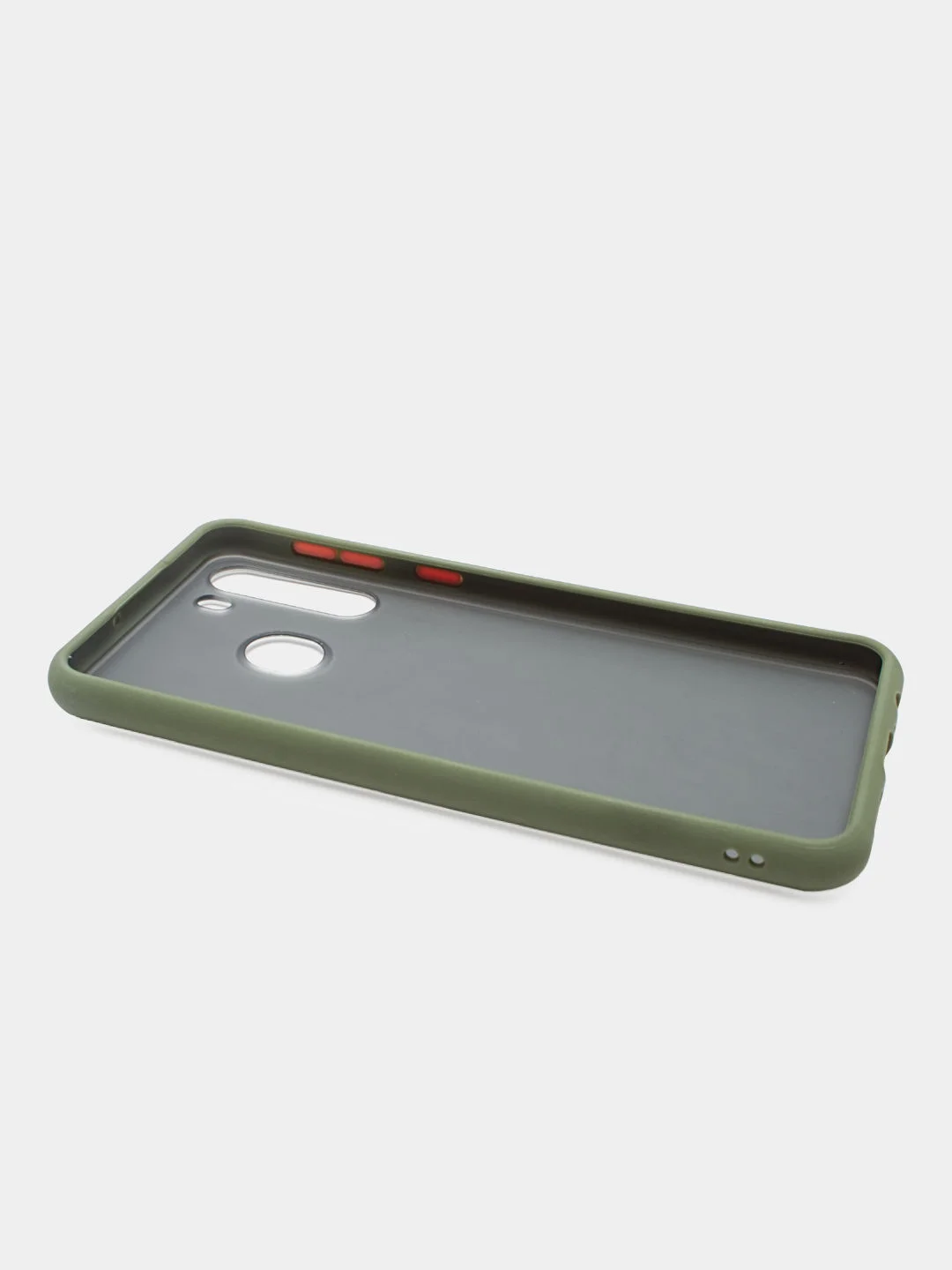 Хаки чехол для Samsung A21 2020/A215F, пластиковый прозрачный матовый, стенка с бампером