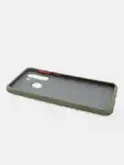 Хаки чехол для Samsung A21 2020/A215F, пластиковый прозрачный матовый, стенка с бампером