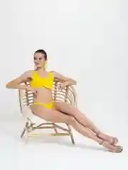 Желтый купальник женский, раздельный