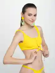 Желтый купальник женский, раздельный