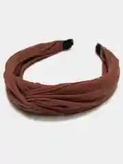 Коралловый меланж ободок однотонный для волос с узелком