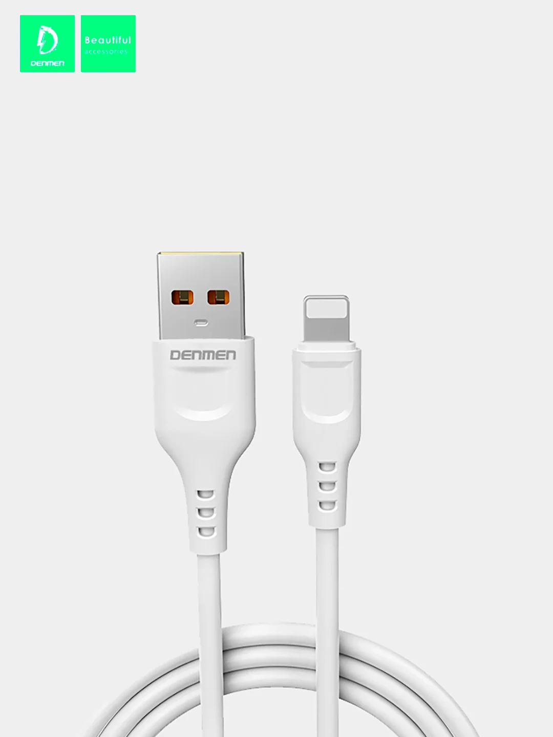 Черный кабель Denmen D01 microUSB, Type-C, Lightning быстрая зарядка, 1 м