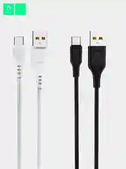 Черный кабель Denmen D01 microUSB, Type-C, Lightning быстрая зарядка, 1 м