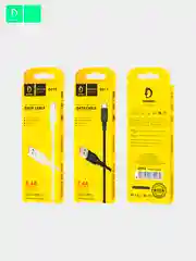 Черный кабель Denmen D01 microUSB, Type-C, Lightning быстрая зарядка, 1 м