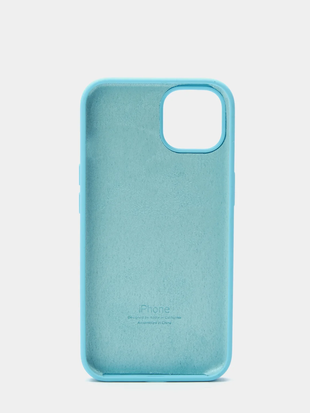 Голубой чехол Silicone Case для iPhone 13 с закрытым низом