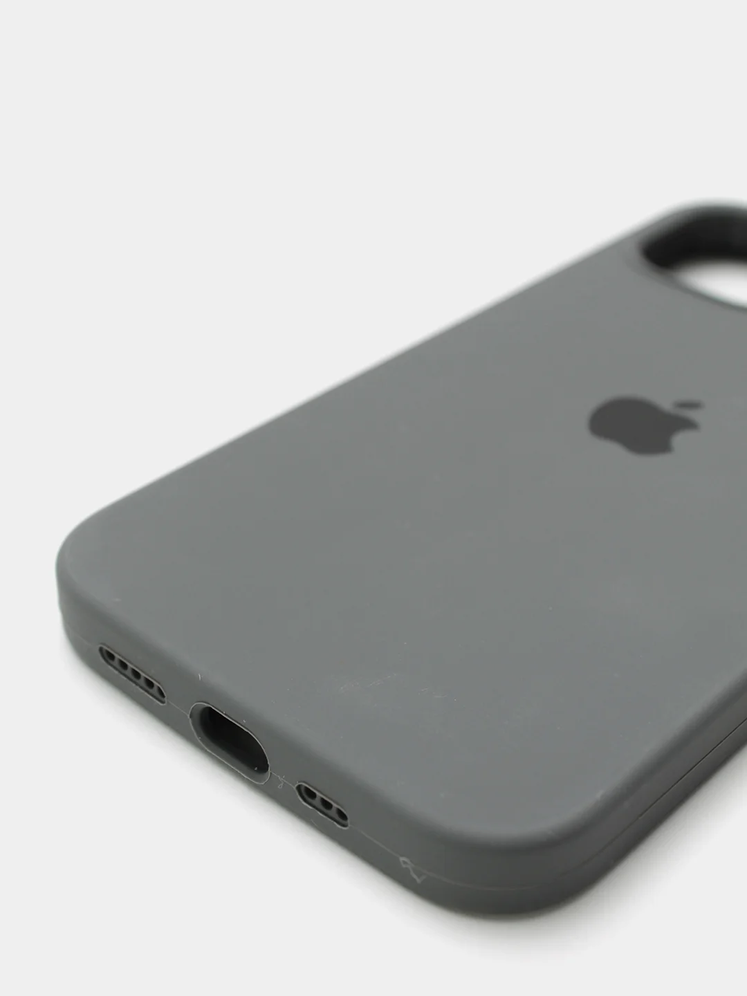 Тёмно-серый чехол Silicone Case для iPhone 13 с закрытым низом