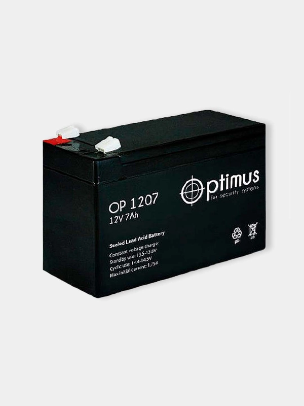 Аккумулятор Optimus OP1207 для пожарной и охранной системы купить по ...