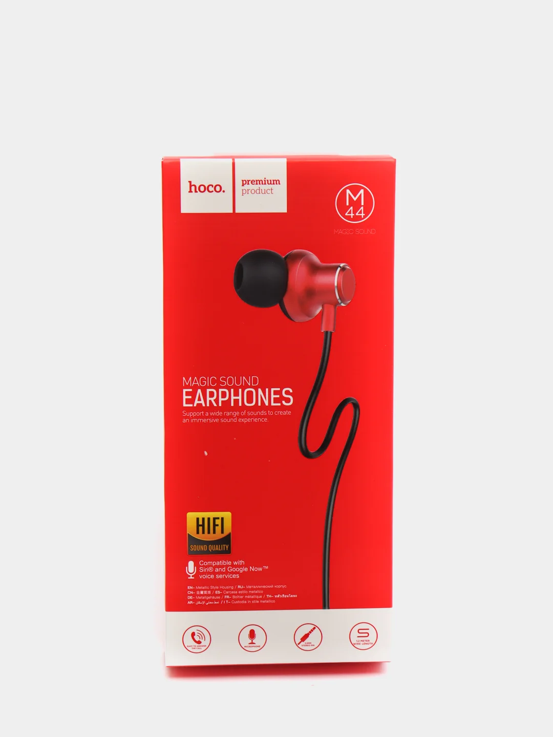 Красный наушники с микрофоном Hoco M44, 3,5 мм Jack