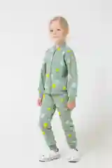 Зеленый брюки для девочки футер-петля  на манжетах 100% хлопок crockid
