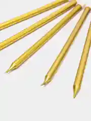 Золотой свечи на торт "Металик", с подставкой ,6 шт/уп