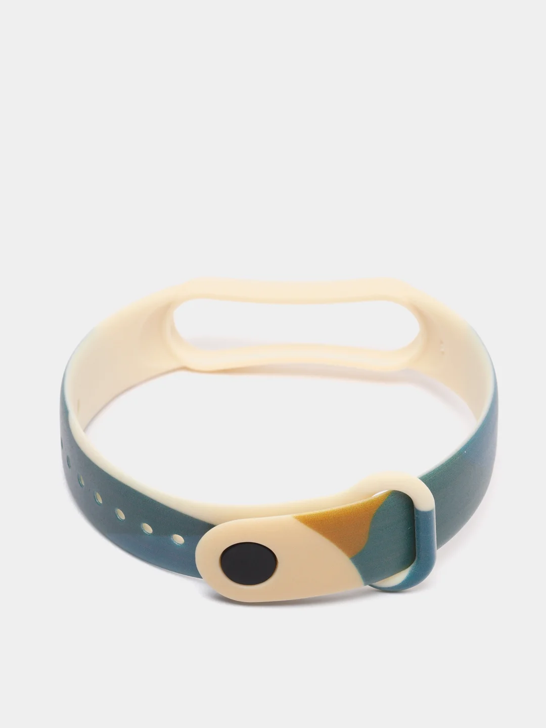 Темно-синий ремешок с принтом для Xiaomi Mi Band 3 / 4 / 5 / 6 силиконовый