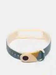 Темно-синий ремешок с принтом для Xiaomi Mi Band 3 / 4 / 5 / 6 силиконовый