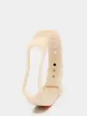 Бежевый ремешок с принтом для Xiaomi Mi Band 3 / 4 / 5 / 6 силиконовый
