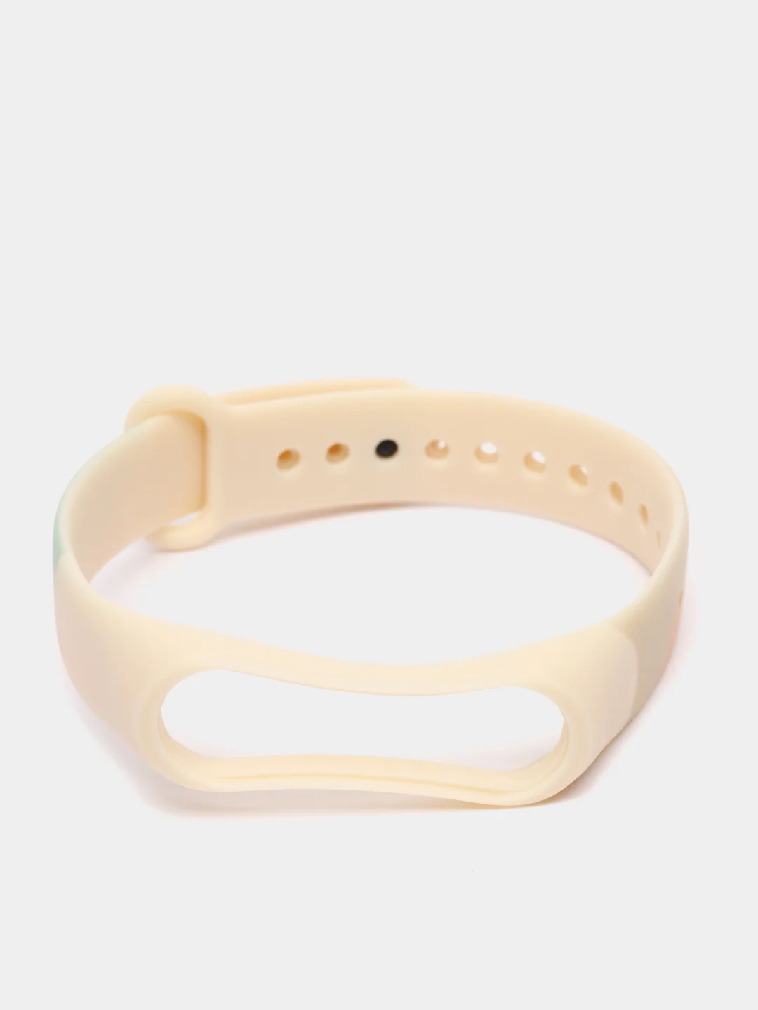 Бежевый ремешок с принтом для Xiaomi Mi Band 3 / 4 / 5 / 6 силиконовый