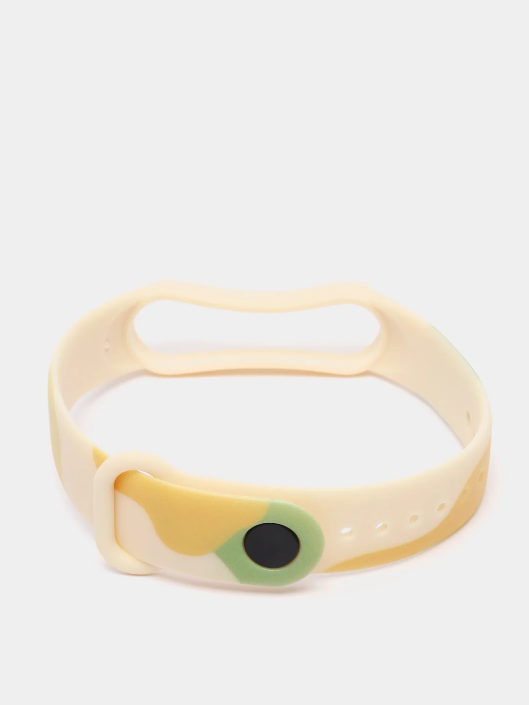 Зелёный хаки ремешок с принтом для Xiaomi Mi Band 3 / 4 / 5 / 6 силиконовый