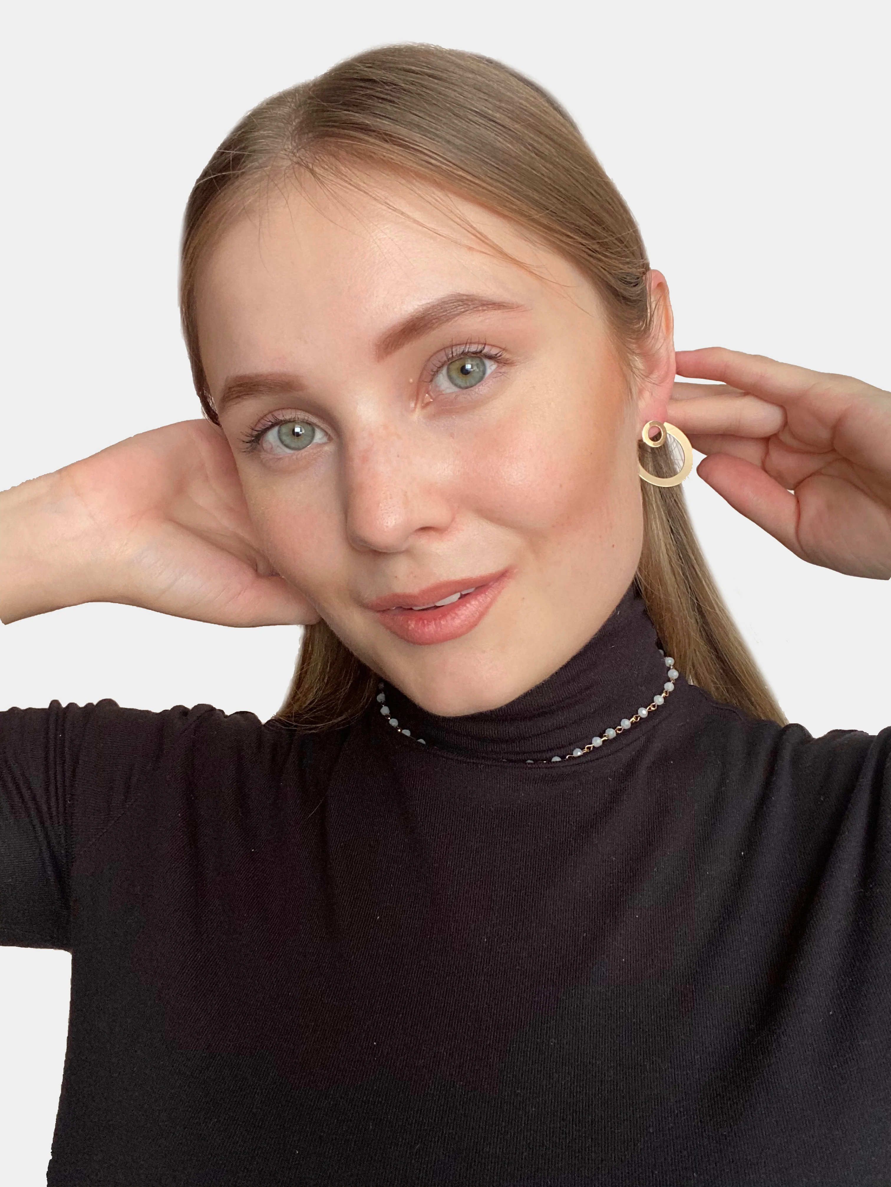 Серьги-пусеты круглые