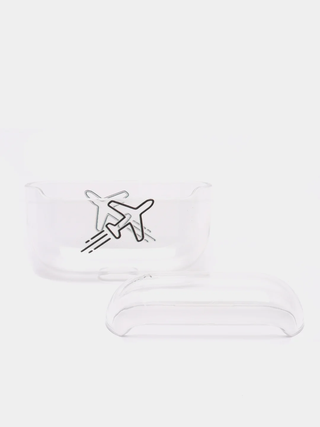 Небесно-голубой прозрачный пластиковый чехол для Apple Airpods Pro