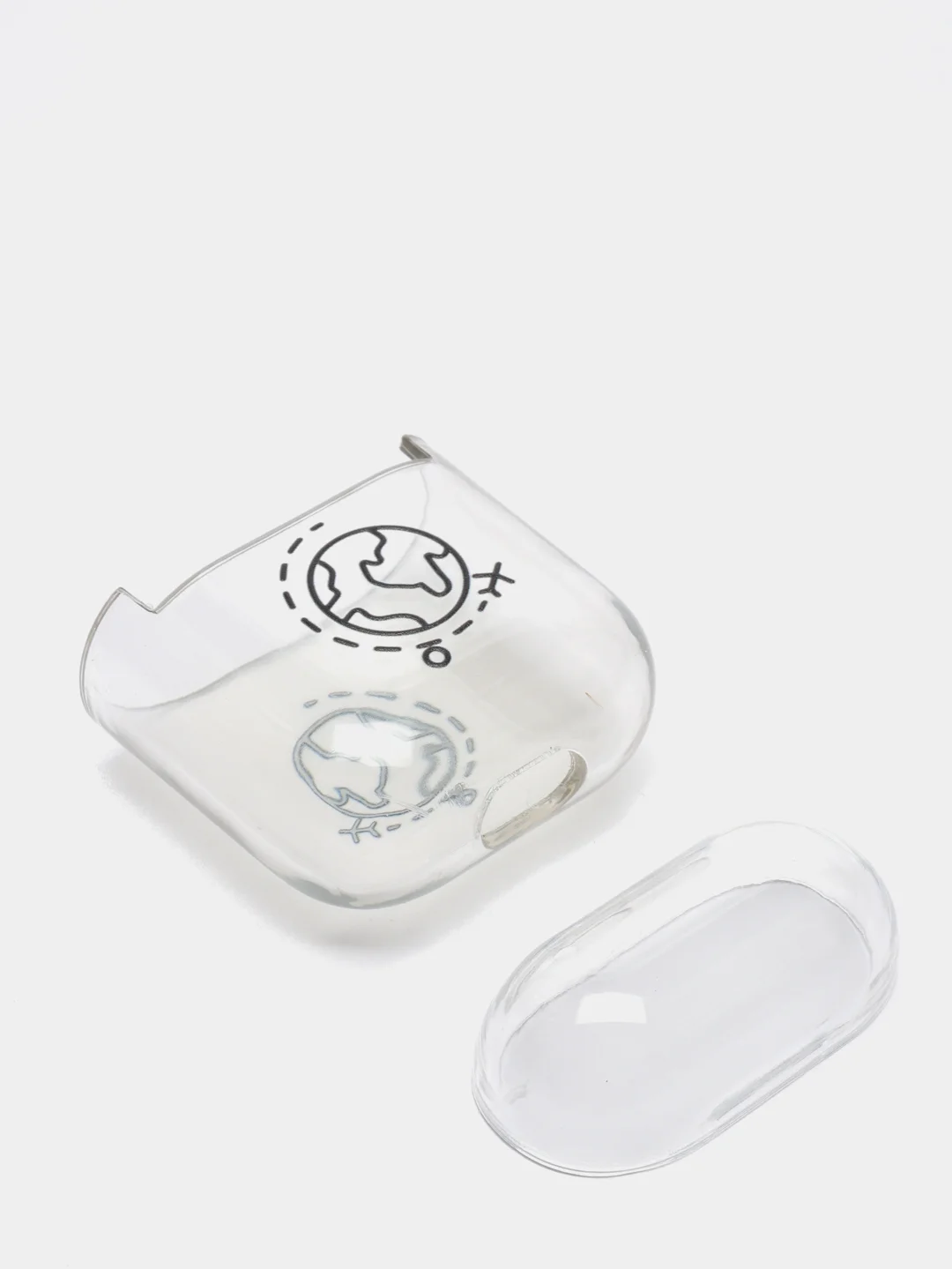 Зеленый чехол для наушников Apple Airpods 1 / 2 прозрачный пластиковый