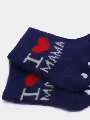 Темно-синий носочки /носки для малышей / новорожденных АНГОРА /  антискользящие, 0-6  мес