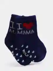 Темно-синий носочки /носки для малышей / новорожденных АНГОРА /  антискользящие, 0-6  мес