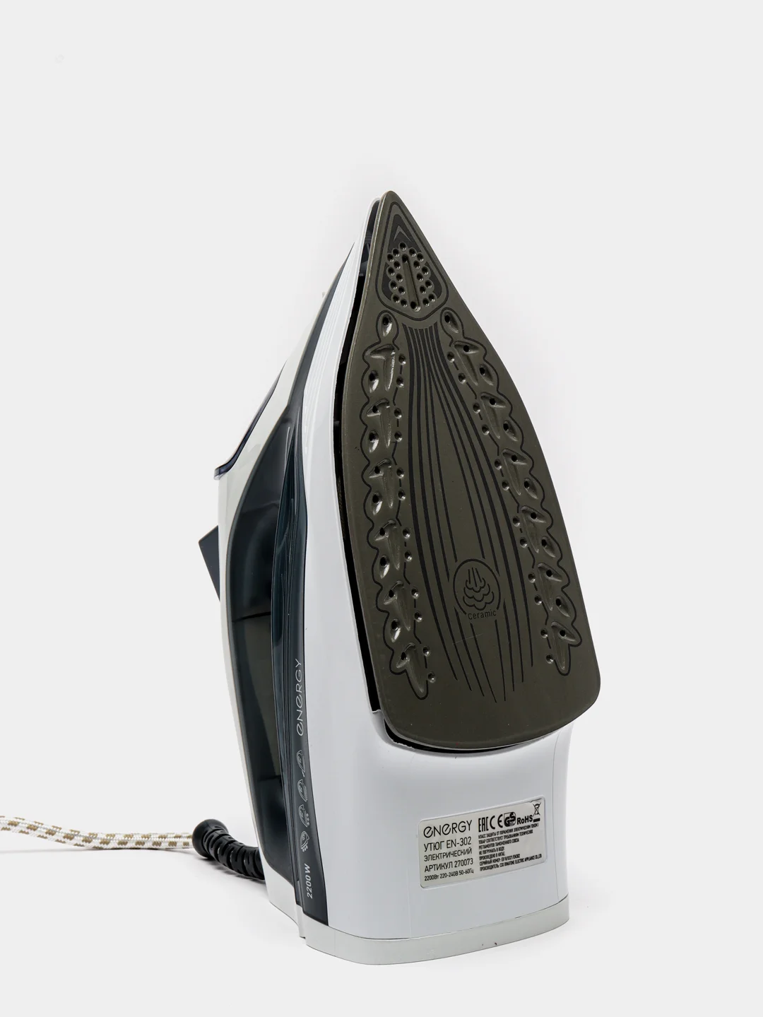 Утюг ENERGY EN-302 (1800-2200Вт, пар, спрей, пар.удар, самооч., керамическая подошва)