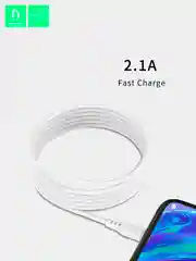 Белый кабель Denmen D23 microUSB, Type-C, Lightning, быстрая зарядка, 2.1 А, 2м