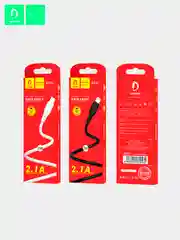 Белый кабель Denmen D23 microUSB, Type-C, Lightning, быстрая зарядка, 2.1 А, 2м