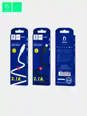 Белый кабель Denmen D23 microUSB, Type-C, Lightning, быстрая зарядка, 2.1 А, 2м
