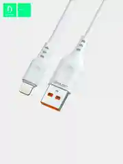 Белый кабель Denmen D23 microUSB, Type-C, Lightning, быстрая зарядка, 2.1 А, 2м