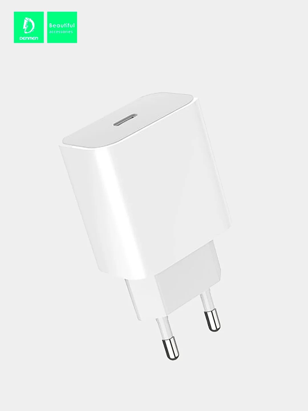 Быстрая зарядка Denmen DC06 Type-C, 20W PD, QC, 3.6 A, white