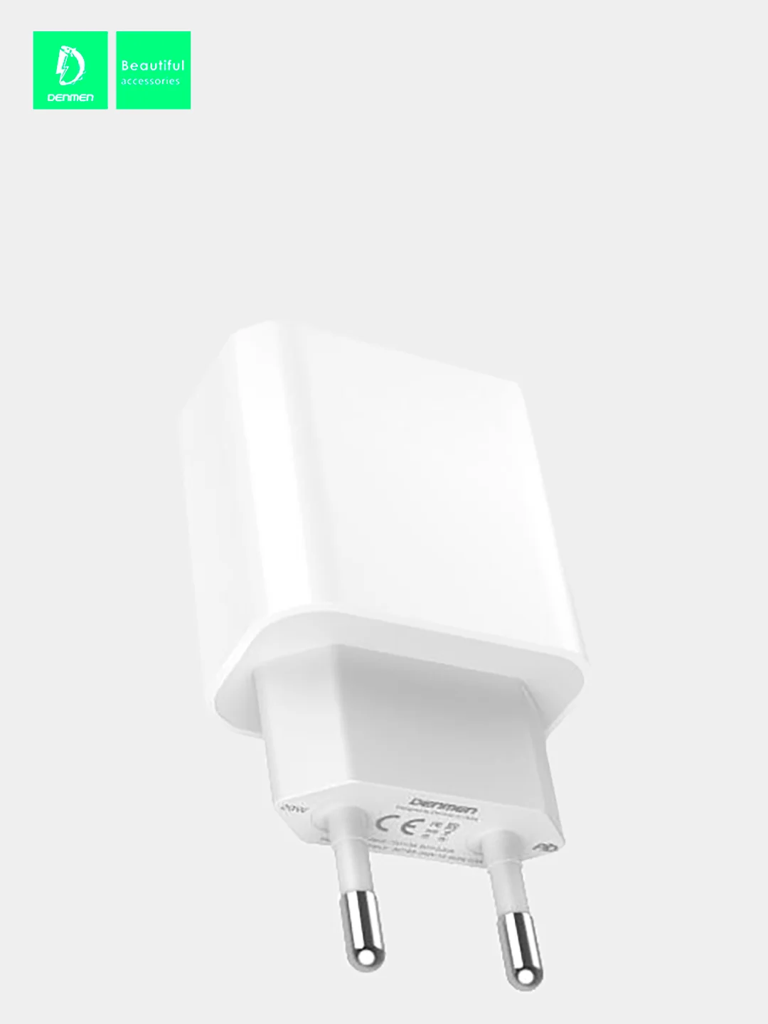 Быстрая зарядка Denmen DC06 Type-C, 20W PD, QC, 3.6 A, white