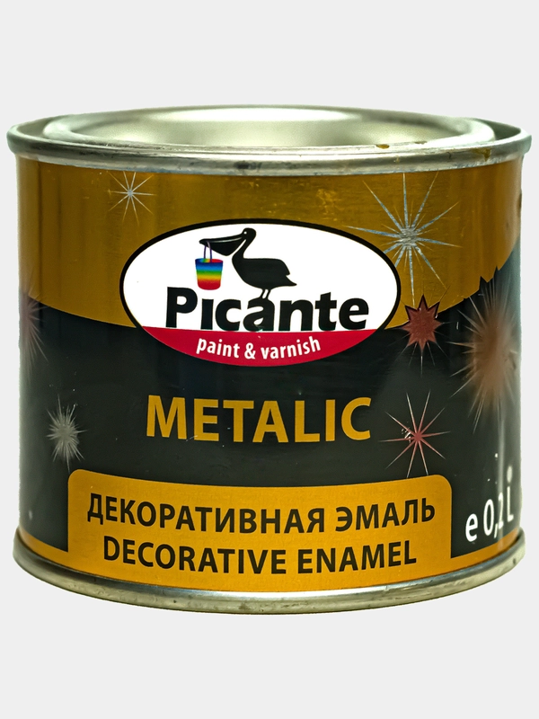 Декоративная эмаль по металлу,по бетону, по дереву,METALIC RAL 1035 имитация золота 0, 2кг