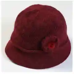 Багровый шляпа вязаная двойная