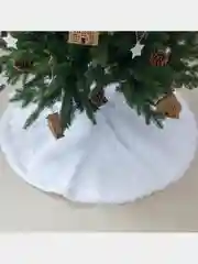 Меховой коврик юбка под елку, белый (90см)