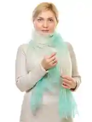 Пуховые кружева / Пуховый ажурный палантин "Лазурный"