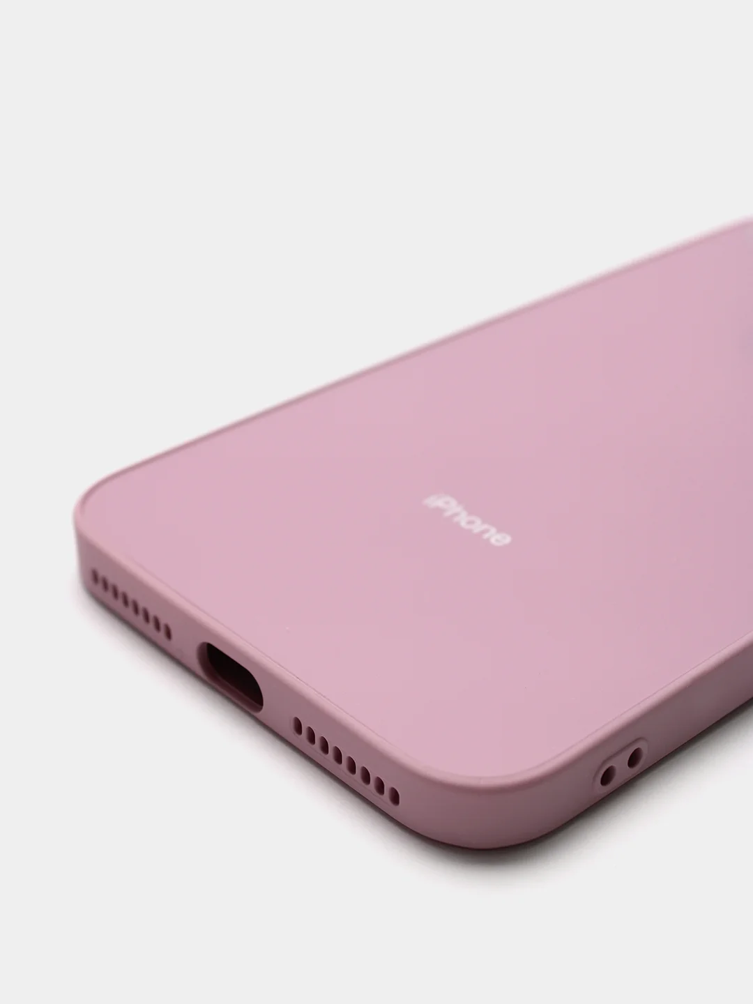 Сиреневый чехол силиконовый со стеклянной панелью для iPhone 7 Plus / iPhone 8 Plus