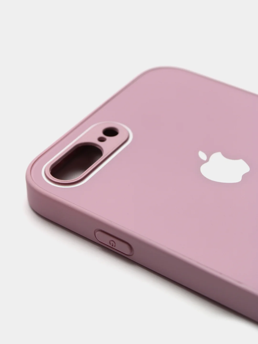 Сиреневый чехол силиконовый со стеклянной панелью для iPhone 7 Plus / iPhone 8 Plus