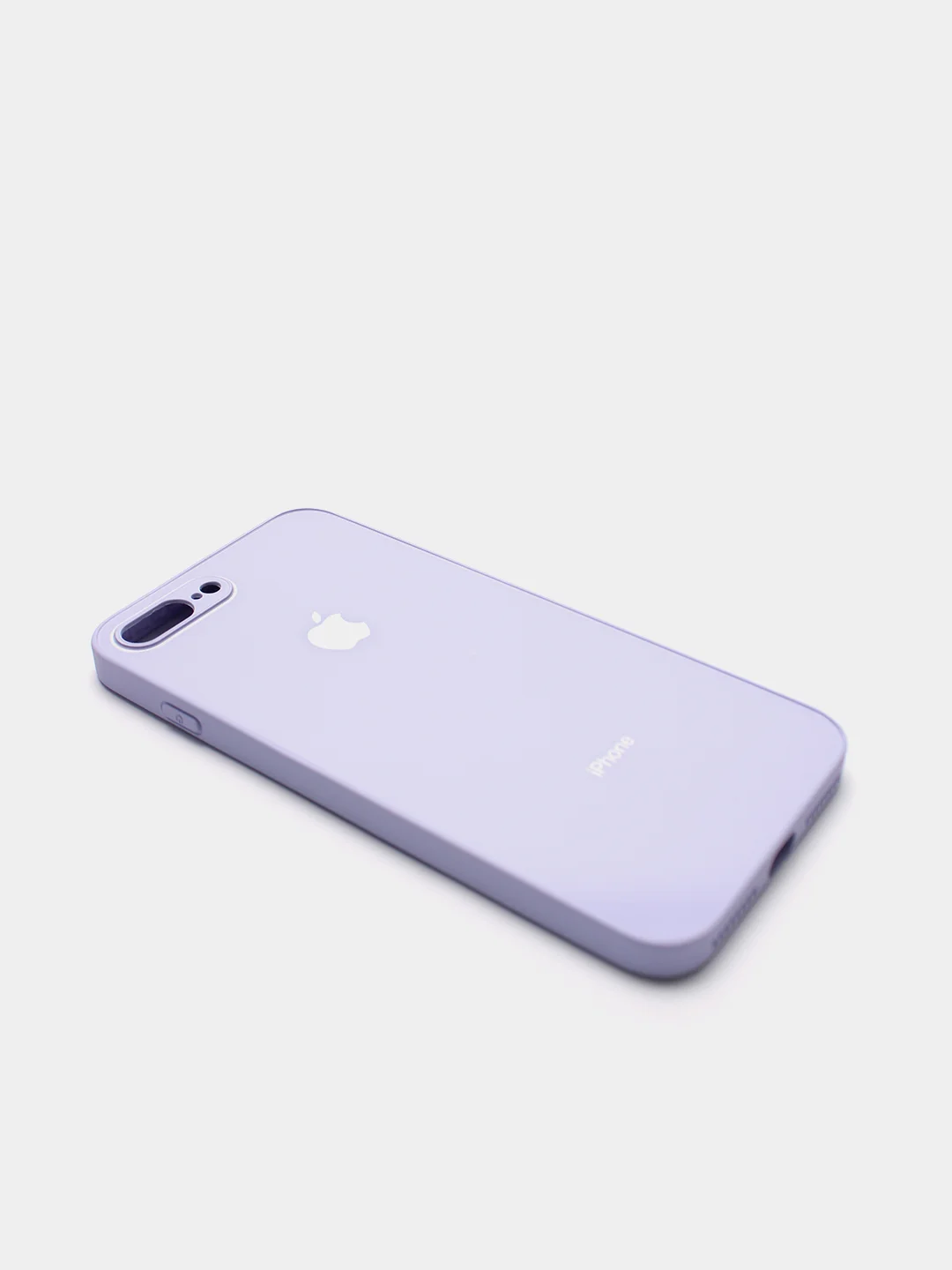 Лавандовый чехол силиконовый со стеклянной панелью для iPhone 7 Plus / iPhone 8 Plus